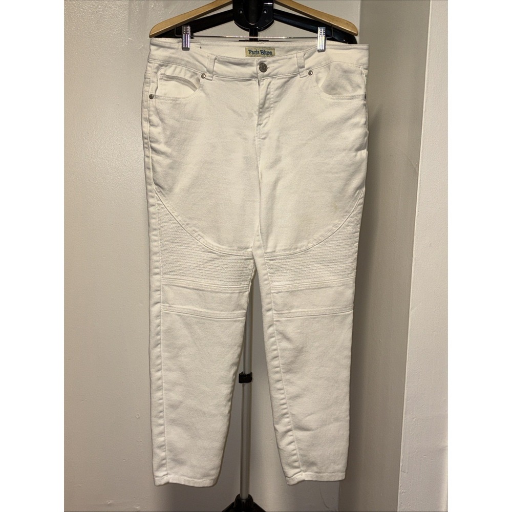 Paris Blues Jeans Womens 18 Skinny Fit High Rise  Denim‎ Stretch White